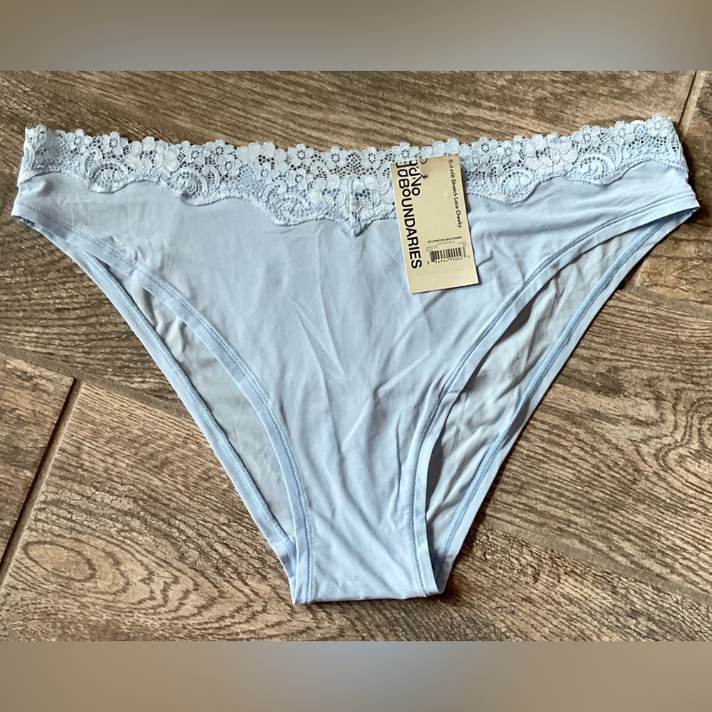 New Nobo, No Boundaries lace trim cheeky panties Size S Blue